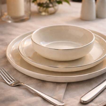 Aryıldız Acoustic Silver 30 Parça 6 Kişilik Yemek Takımı - 6