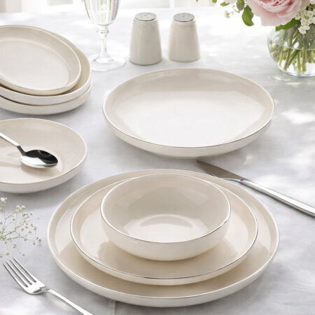 Aryıldız Acoustic Silver 30 Parça 6 Kişilik Yemek Takımı - ARYILDIZ