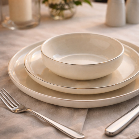 Aryıldız Acoustic Silver 30 Parça 6 Kişilik Yemek Takımı - 4