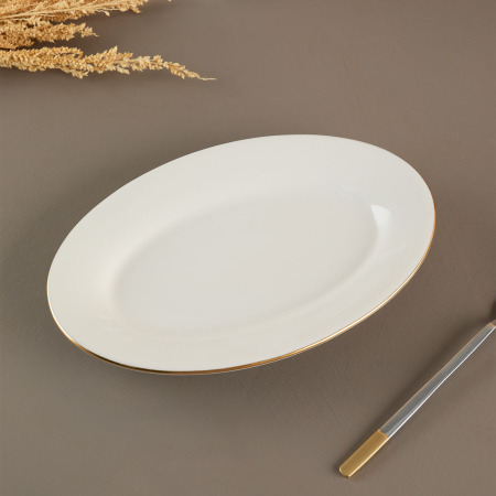 Aryıldız Alisa Gold Kayık Tabak 20 cm - ARYILDIZ