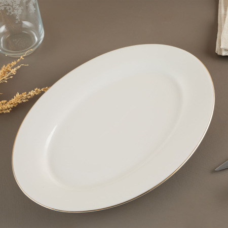 Aryıldız Alisa Gold Kayık Tabak 30 cm - ARYILDIZ