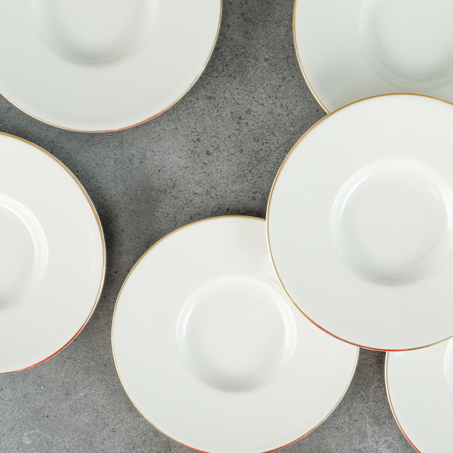 Aryıldız Alisa Heybeli Krem Çay Tabağı 6 Parça - 5