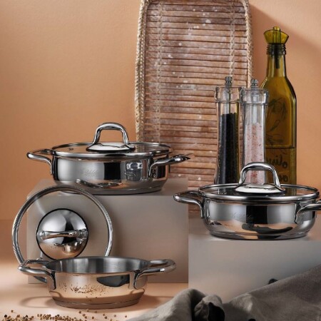 Aryıldız Aria 6 Parça Çelik Sahan Seti - ARYILDIZ