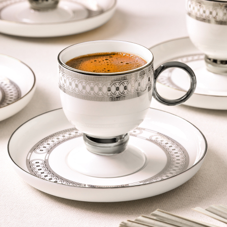 Aryıldız Aurelia Silver 12 Parça 6 Kişilik Kahve Fincan Takımı 90 ml - 2