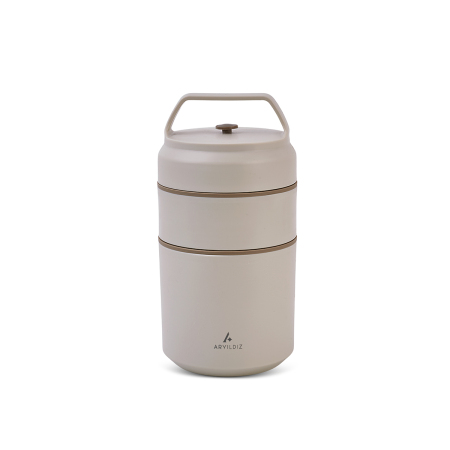 Aryıldız Bento Katlı Lunch Box Beige 620 ml - 2