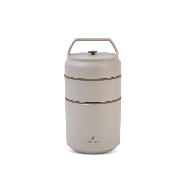 Aryıldız Bento Katlı Lunch Box Beige 620 ml - 2
