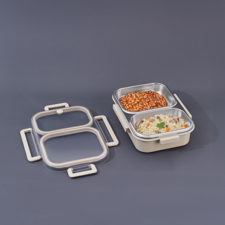 Aryıldız Bento Lunch Box 2 Bölmeli Beige - ARYILDIZ