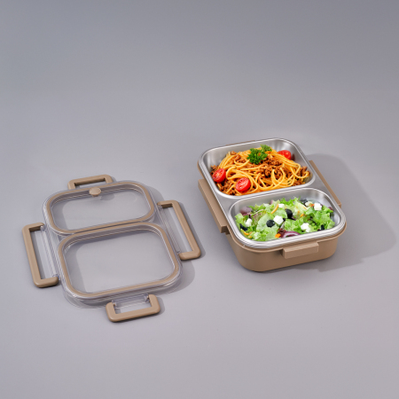 Aryıldız Bento Lunch Box 2 Bölmeli Haki - 1