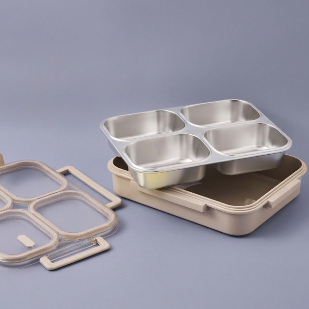 Aryıldız Bento Lunch Box 4 Bölmeli Beige | Ar Yıldız