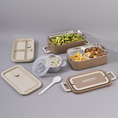 Aryıldız Bento Lunch Box Haki 2000 ml ve Sosluk - ARYILDIZ