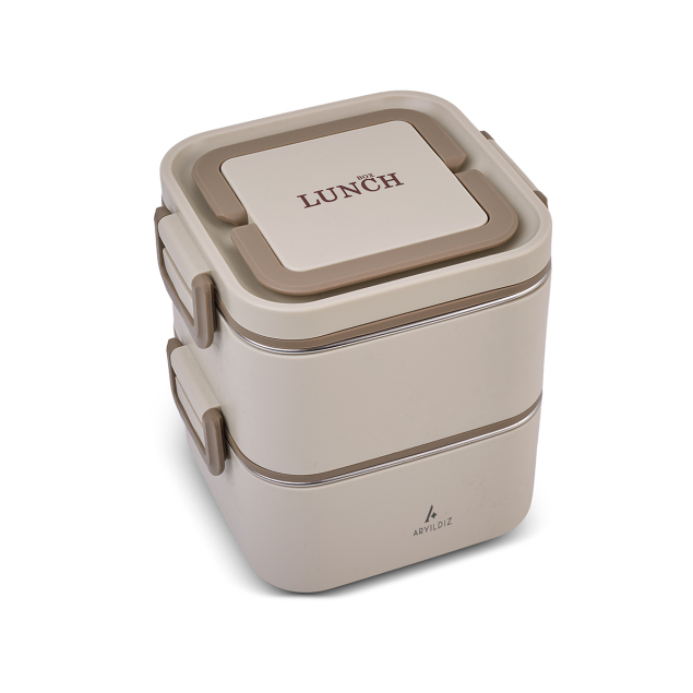 Aryıldız Bento Lunch Box Kare Beige 1400 ml - 2