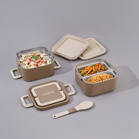 Aryıldız Bento Lunch Box Kare Haki 1400 ml - ARYILDIZ
