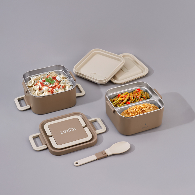 Aryıldız Bento Lunch Box Kare Haki 1400 ml - 1
