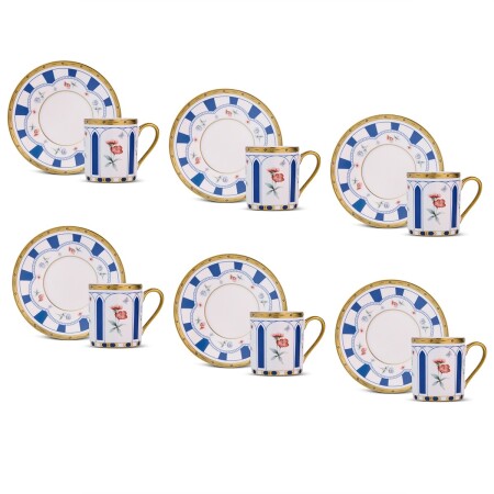 Aryıldız Best 12 Parça 6 Kişilik Kahve Fincan Takımı Mavi 90 ml - 5
