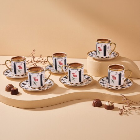 Aryıldız Best 12 Parça 6 Kişilik Kahve Fincan Takımı Siyah 90 ml - ARYILDIZ