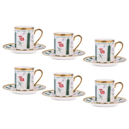 Aryıldız Best 12 Parça 6 Kişilik Kahve Fincan Takımı Yeşil 90 ml - 4