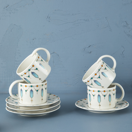 Aryıldız Blue Diamond 12 Parça 6 Kişilik Kahve Fincan Takımı 100 ml - ARYILDIZ