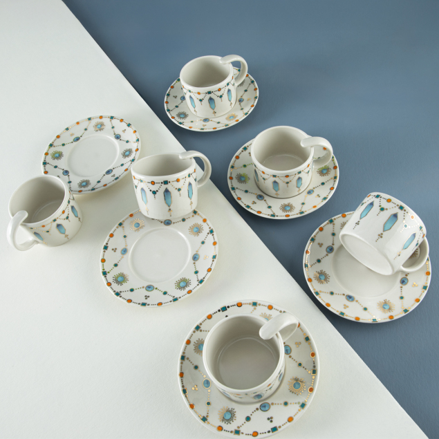 Aryıldız Blue Diamond 12 Parça 6 Kişilik Kahve Fincan Takımı 100 ml - 4