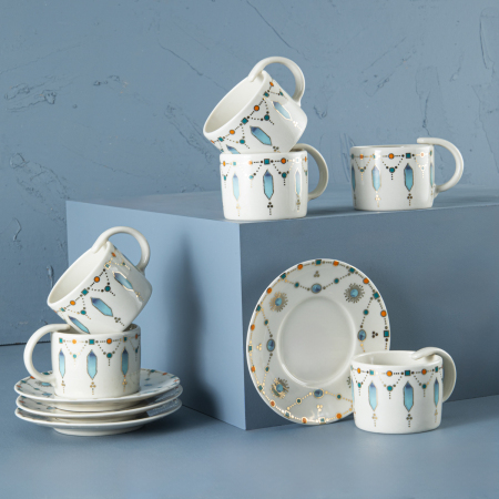 Aryıldız Blue Diamond 12 Parça 6 Kişilik Kahve Fincan Takımı 100 ml - 2