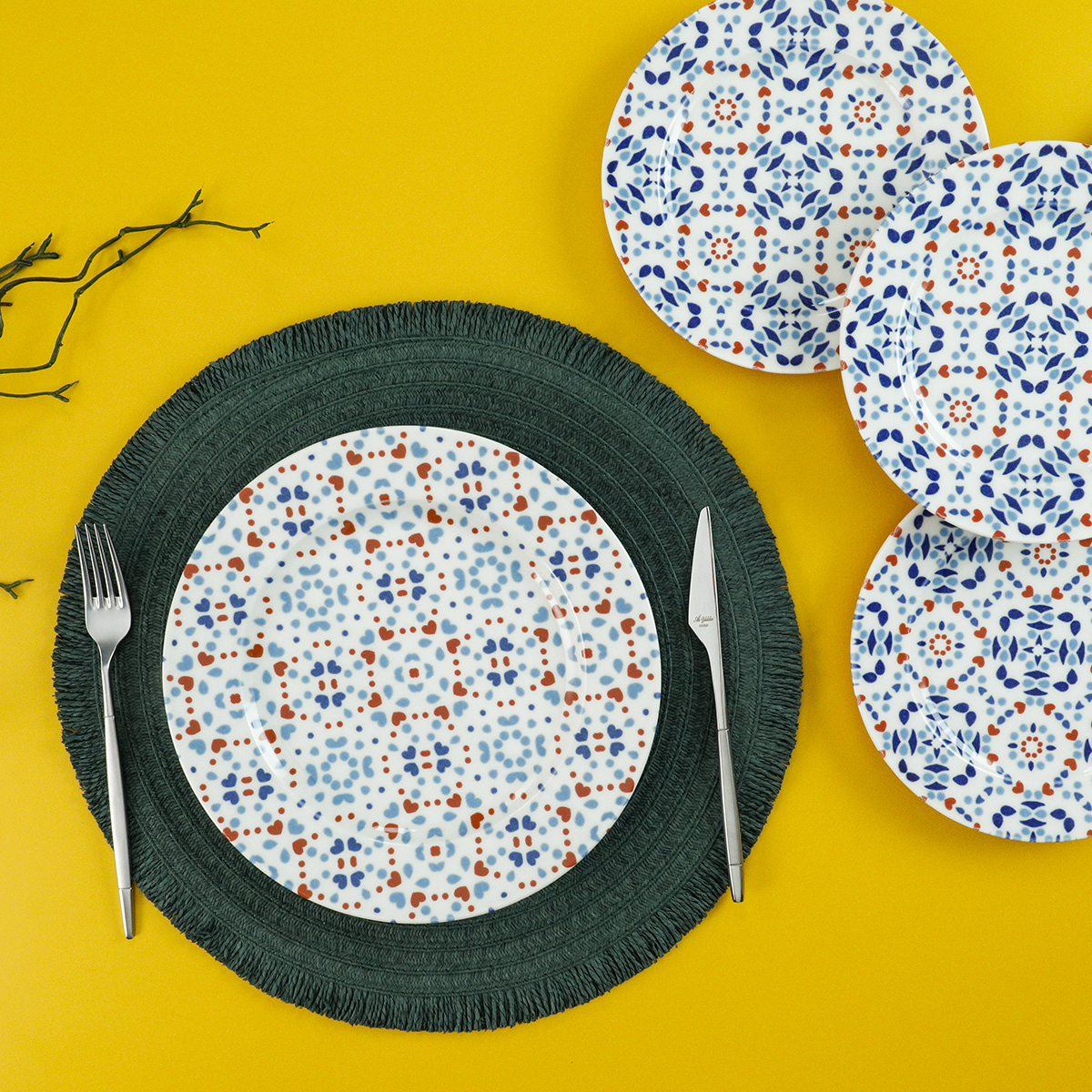 Aryıldız Blue Tile 24 Parça 6 Kişilik Yemek Takımı