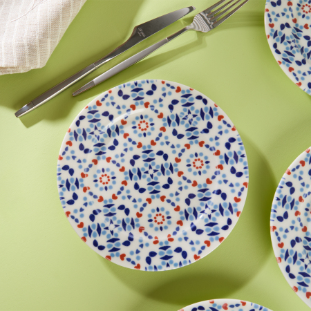 Aryıldız Blue Tile Pasta Tabağı 6 Parça 19 cm - ARYILDIZ