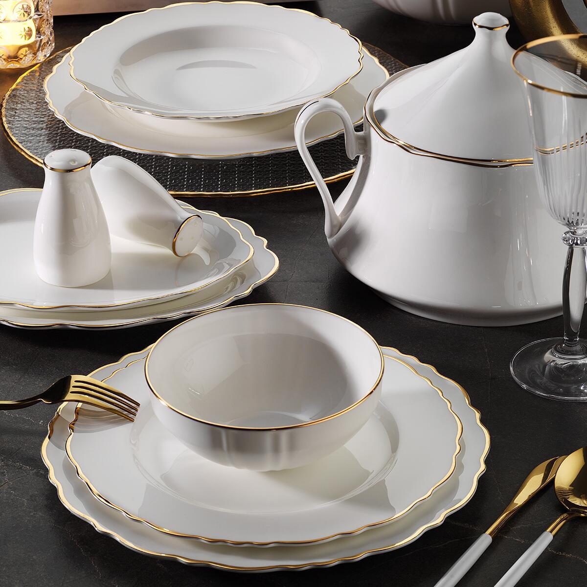 Aryıldız Bone Gold 12 Kişilik 85 Parça Yemek Takımı