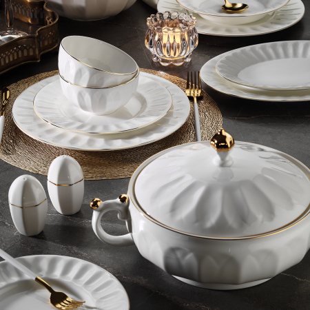 Aryıldız Bone Lotus 12 Kişilik 60 Parça Yemek Takımı - ARYILDIZ