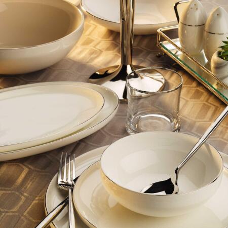 Aryıldız Bone Porselen Platin 12 Kişilik 54 Parça Yemek Takımı - ARYILDIZ