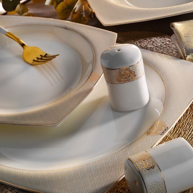 Aryıldız Bone Square Petek 60 Parça 12 Kişilik Yemek Takımı 31041