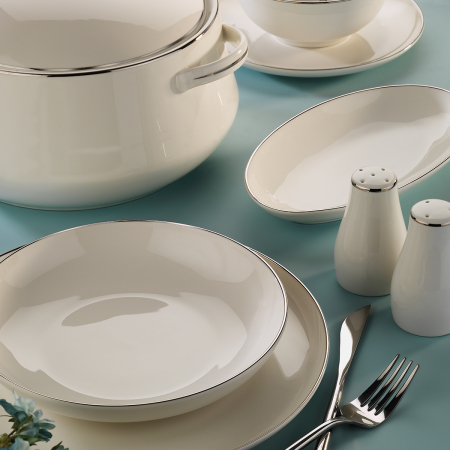 Aryıldız Bone Umbrella Platin 60 Parça 12 Kişilik Yemek Takımı - ARYILDIZ