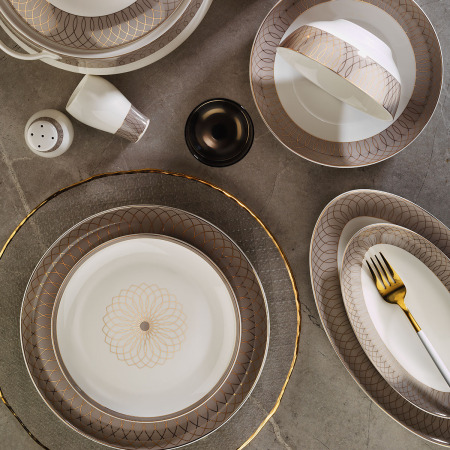 Aryıldız Bone Umbrella Tılsım Grey 12 Kişilik 60 Parça Yemek Takımı - ARYILDIZ