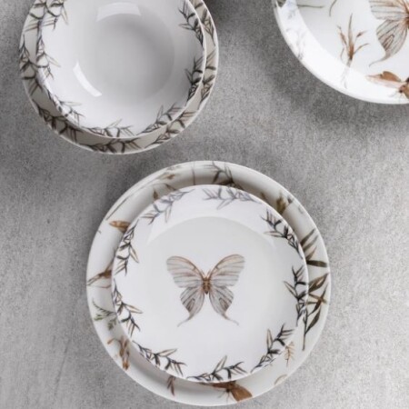 Aryıldız Butterfly 24 Parça 6 Kişilik Yemek Takımı - ARYILDIZ