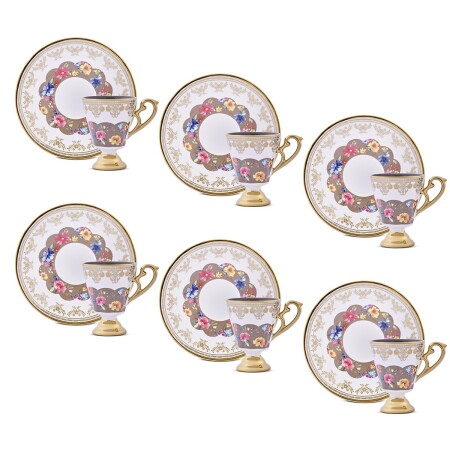 Aryıldız Constella 12 Parça 6 Kişilik Kahve Fincan Takımı Gold 90 ml - 4