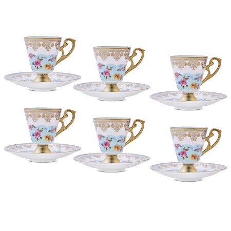 Aryıldız Constella 12 Parça 6 Kişilik Kahve Fincan Takımı Mavi 90 ml - 5