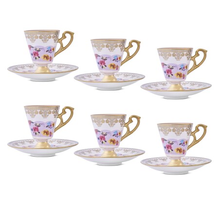 Aryıldız Constella 12 Parça 6 Kişilik Kahve Fincan Takımı Pembe 90 ml - 5