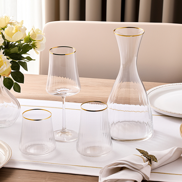 Aryıldız Crystal Gold 37 Parça 12 Kişilik Su Seti - 1