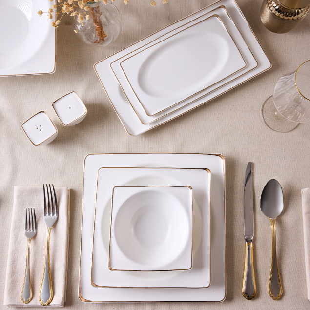 Aryıldız Crystal İxir Gold 56 Parça 12 Kişilik Yemek Takımı - 3