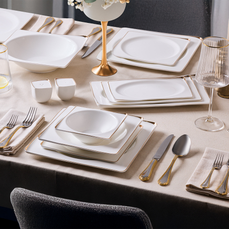 Aryıldız Crystal İxir Gold 56 Parça 12 Kişilik Yemek Takımı - ARYILDIZ