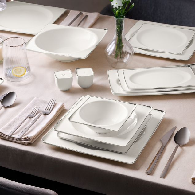 Aryıldız Crystal İxir Platin 56 Parça 12 Kişilik Yemek Takımı - 1