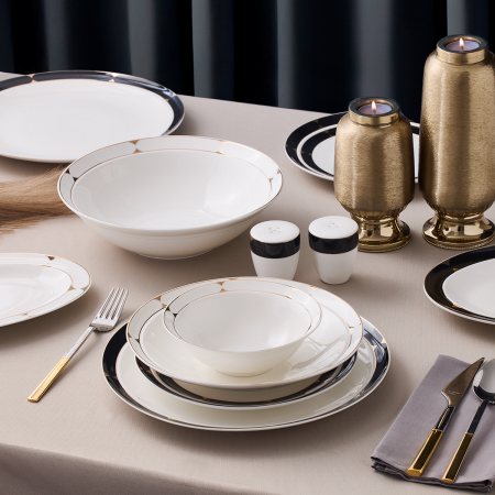 Aryıldız Crystal Provence Black 56 Parça 12 Kişilik Yemek Takımı - ARYILDIZ