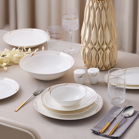 Aryıldız Crystal Provence Gold 56 Parça 12 Kişilik Yemek Takımı - ARYILDIZ