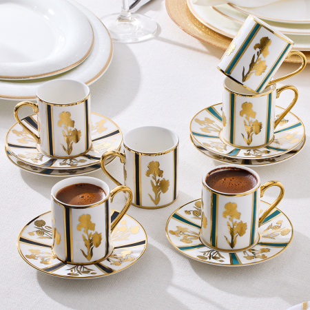 Aryıldız Cyra 12 Parça 6 Kişilik Türk Kahve Fincan Takımı 90 ml - ARYILDIZ