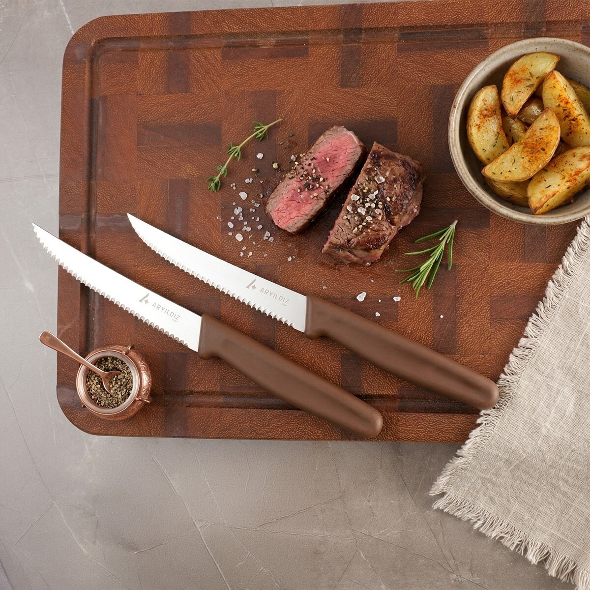 Aryıldız Daily Steak Bıçak 2’li Kahverengi