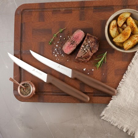 Aryıldız Daily Steak Bıçak 2’li Kahverengi - ARYILDIZ