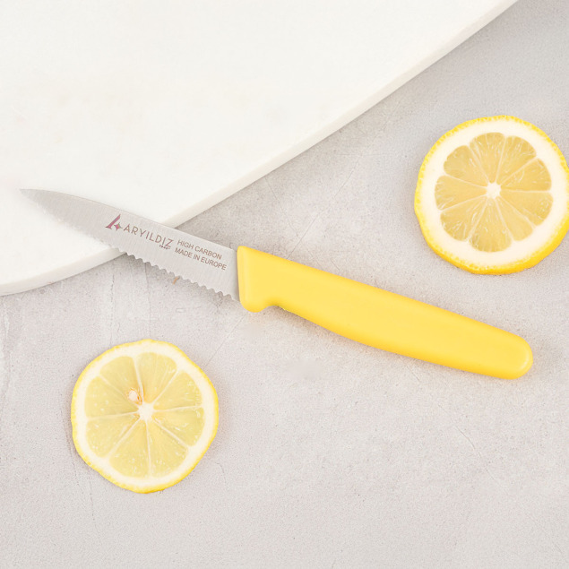 Aryıldız Daily Tırtıklı Meyve Bıçağı Sarı 9 cm - 1