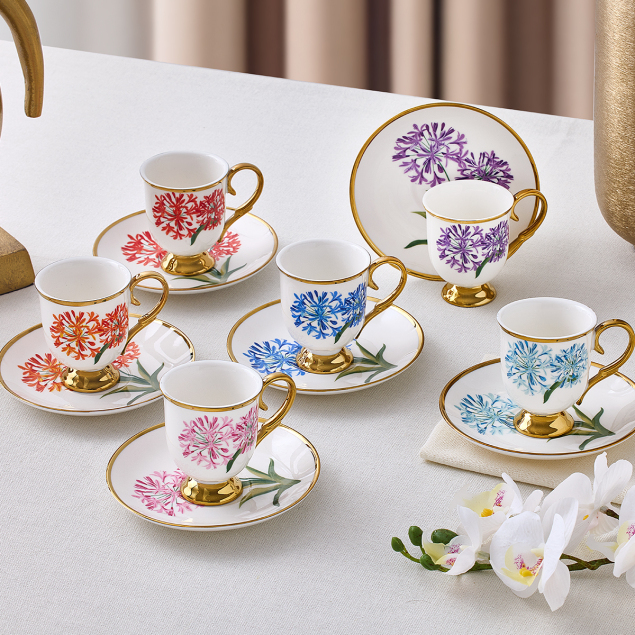 Aryıldız Daria 12 Parça 6 Kişilik Türk Kahve Fincanı - 1