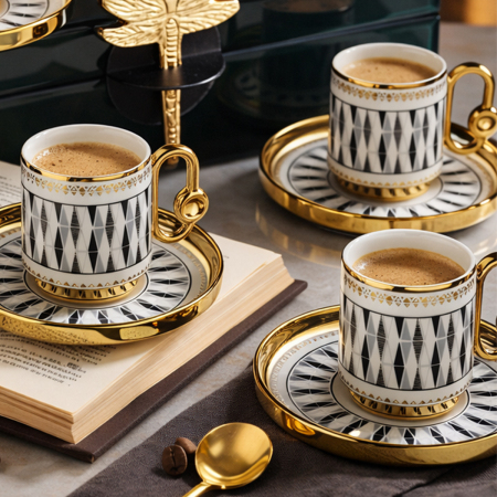 Aryıldız Dawn 6 Kişilik Türk Kahve Fincan Takımı - 4