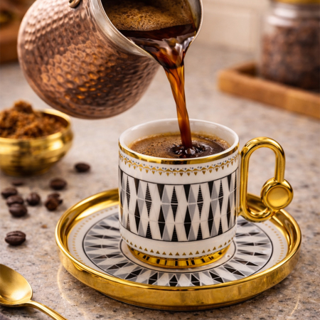 Aryıldız Dawn 6 Kişilik Türk Kahve Fincan Takımı - 6