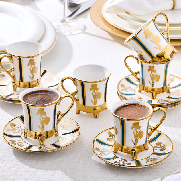 Aryıldız Diba 12 Parça 6 Kişilik Türk Kahve Fincan Takımı - 1