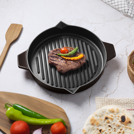 Aryıldız Duo Cast Bombe Grill Tava Kahverengi 30 cm - 1